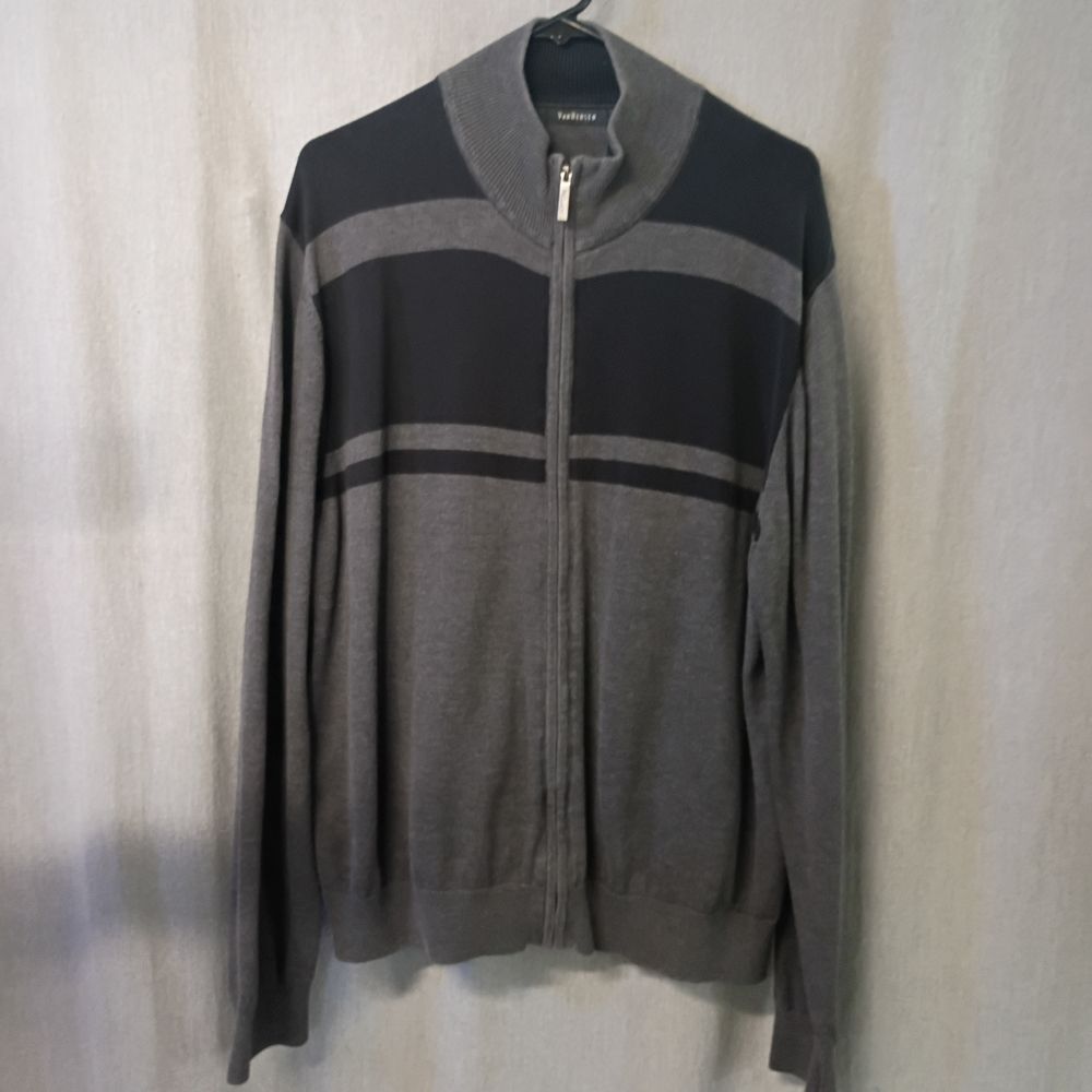 Van Heusen Men's Two-Tone Zip-Up Sweater